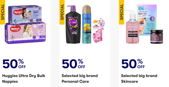 Big W Half price deals - 50% OFF on selected cosmetics, cookware and more
