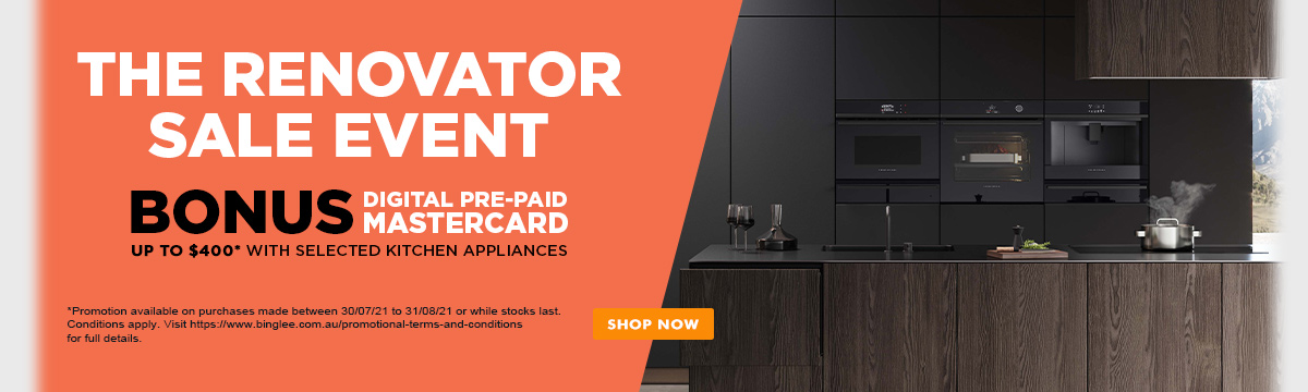 Up to $400 Bonus Digital Pre-paid Mastercard on selected kitchen appliances