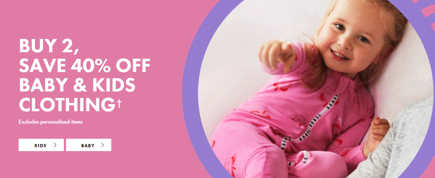 Bonds 40% OFF when you buy 2 baby & kids clothing