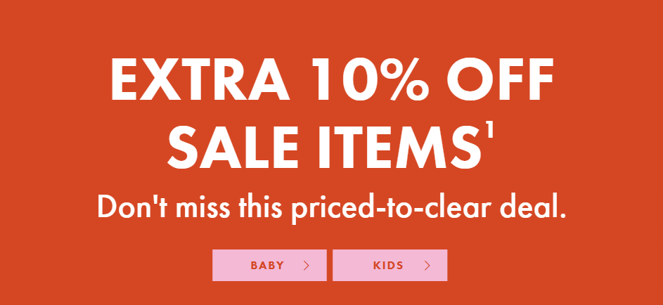 Bonds extra 10% OFF on sale items for baby & kids