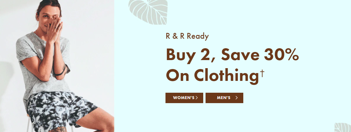 Bonds save 30% OFF men & women clothing  when you buy 2