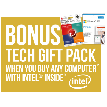 Get Bonus Tech Gift pack when you buy any computer with Intel Inside