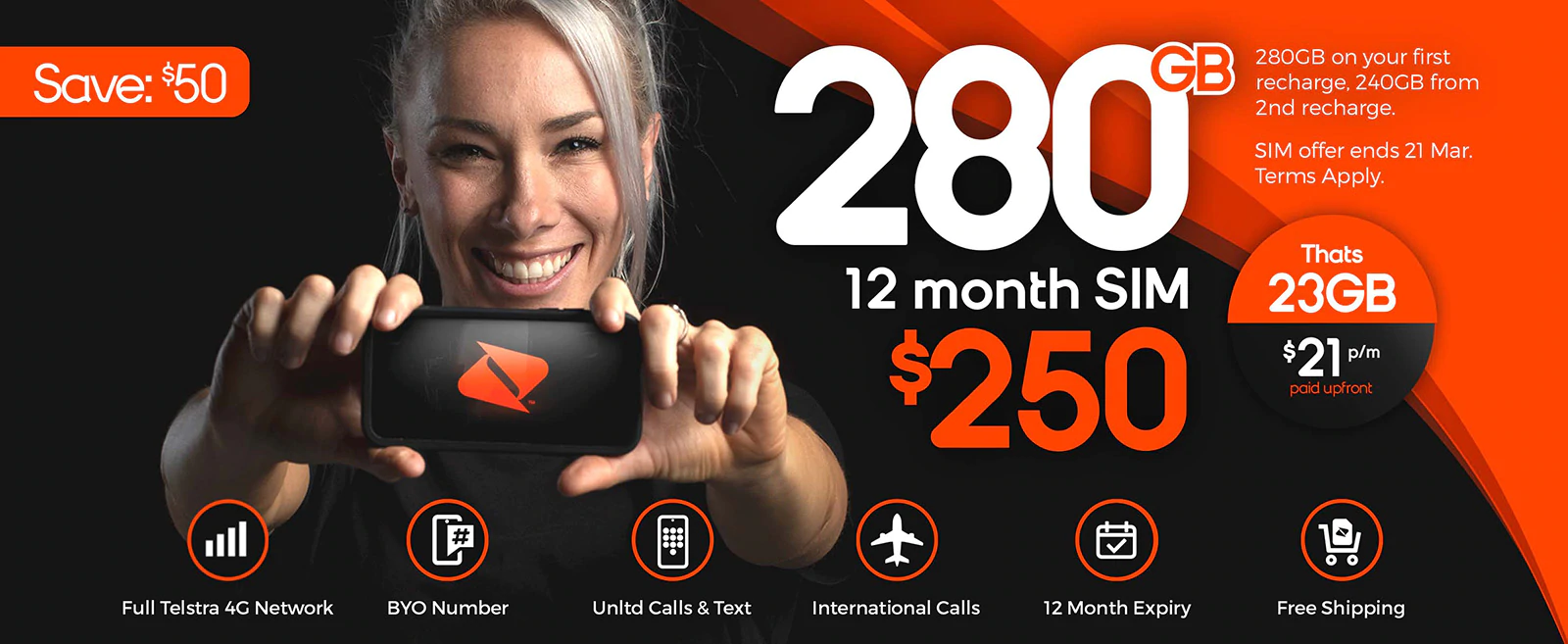 Boost Mobile Save $50 OFF on $300 Prepaid SIM now $250