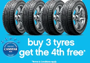Buy 3 and get 4th for FREE on Dunlop & Goodyear tyres