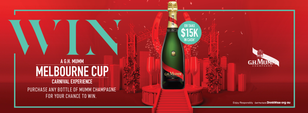 BWS Get a chance to win The Ultimate Melbourne Cup experience with Mumm Champagne