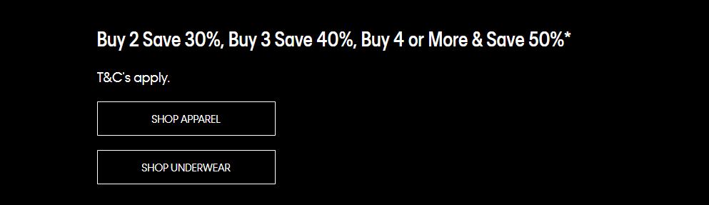 Calvin Klein Buy 2 Save 30%, Buy 3 Save 40% OFF,  Buy 4 save 50% OFF