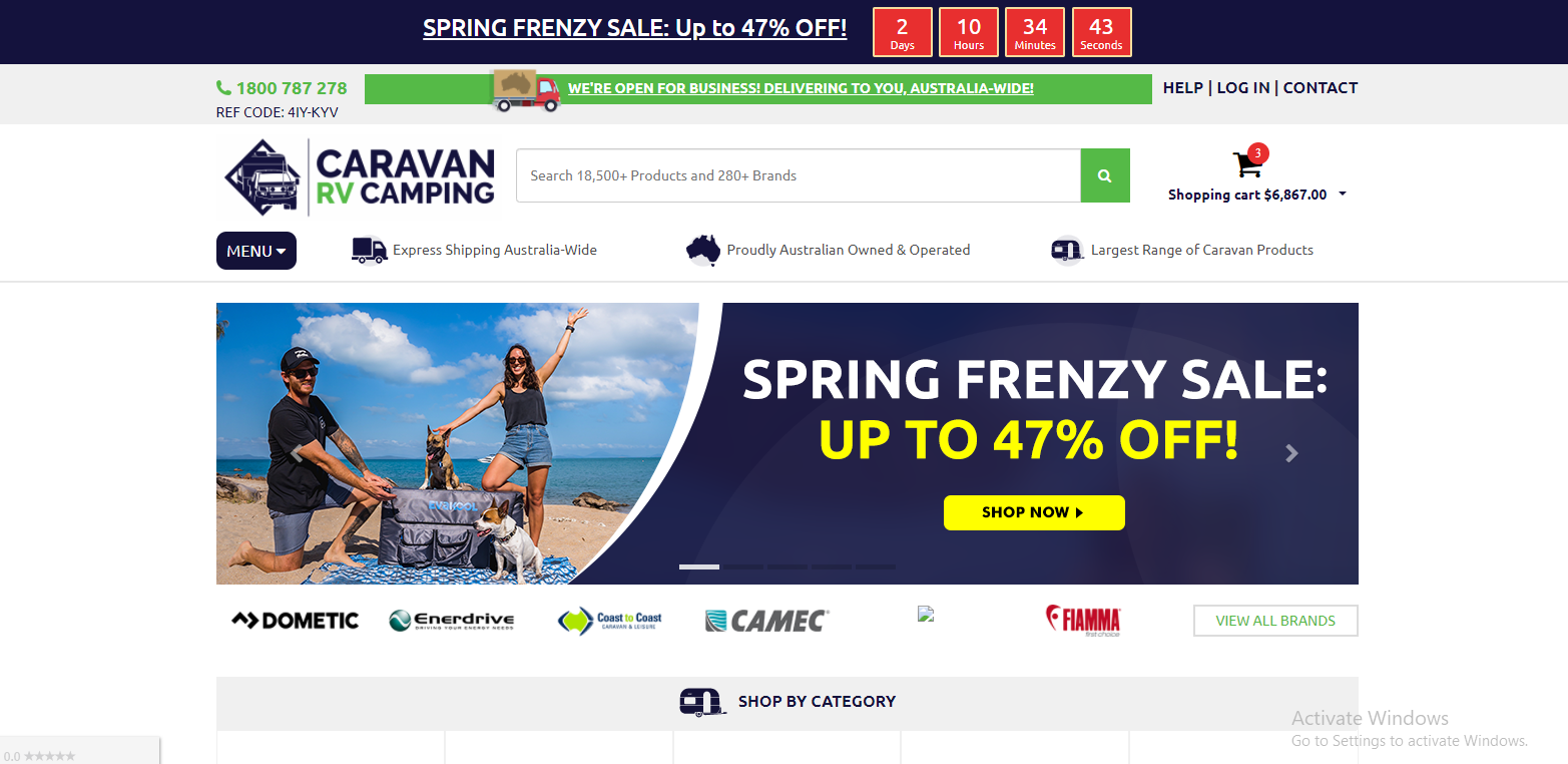 Caravan RV Camping Frenzy sale up to 47% OFF on camping & caravan appliances