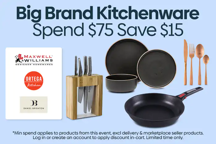 Save $15 OFF when you spend $75 on big brand kitchenware @ Catch