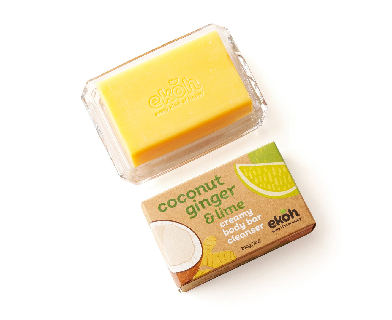 Natural EKOH Soap Bar Organic Coconut Lime & Ginger Vegan Body & Face Wash 200g $7.5(was $12.5)