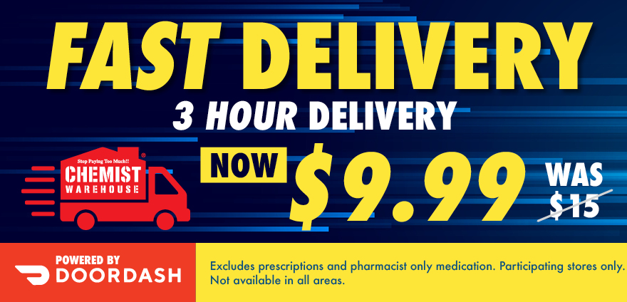 Fast 3 Hour Delivery now $9.99(was $15) at Chemist Warehouse