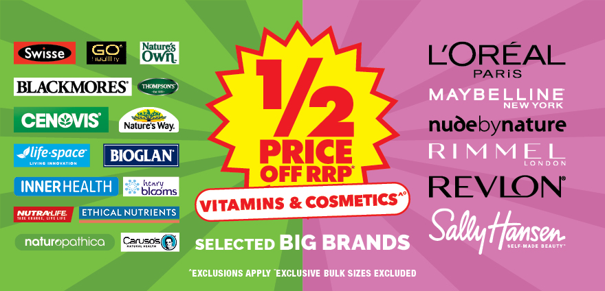 Chemist Warehouse Boxing Day: 1/2 price OFF RRP on vitamins, cosmetics & more