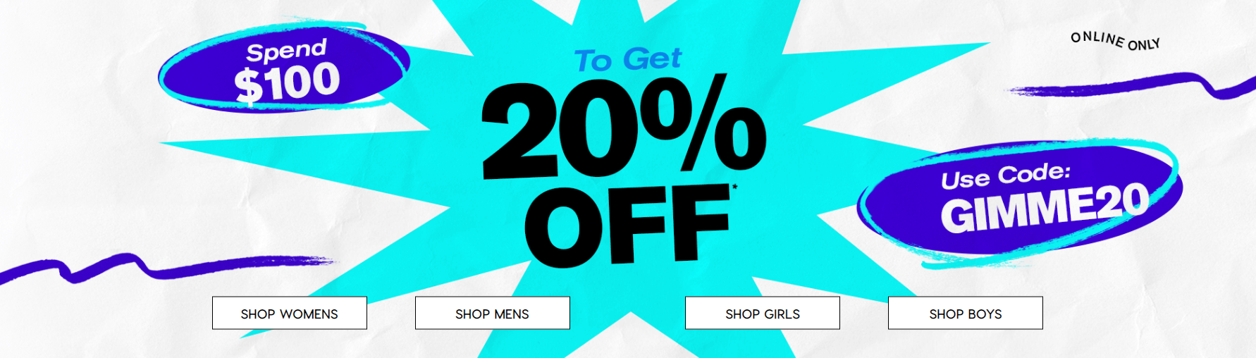 Extra 20% OFF when you spend $100 with promo code @ City Beach