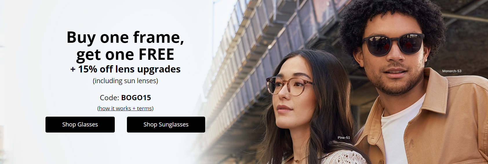 Buy One Frame, Get One Free Plus 15% Off Lenses with this Clearly promo code