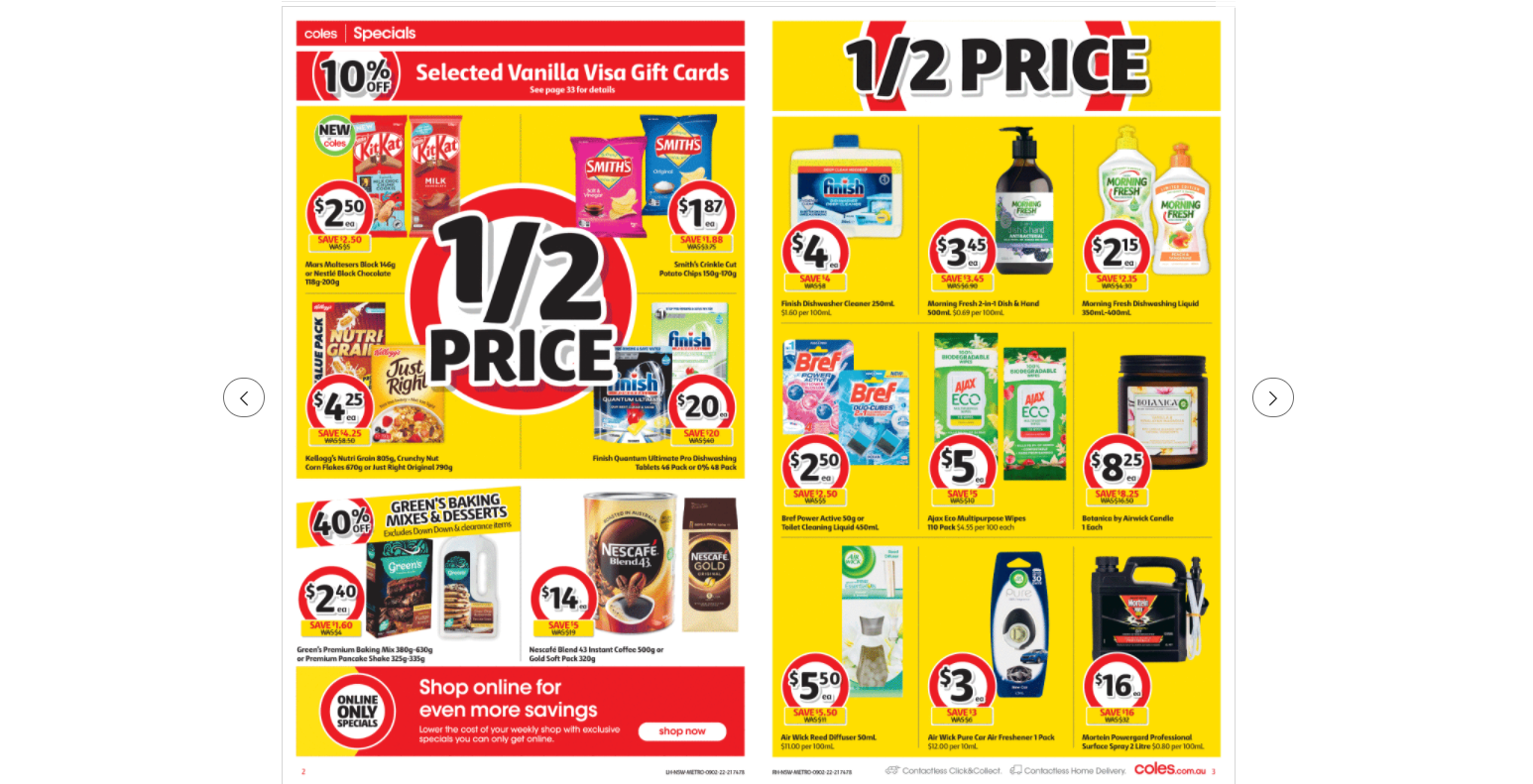 Coles this week's catalogue up to 50% OFF on groceries, beauty & everyday essentials(until 15th Feb)