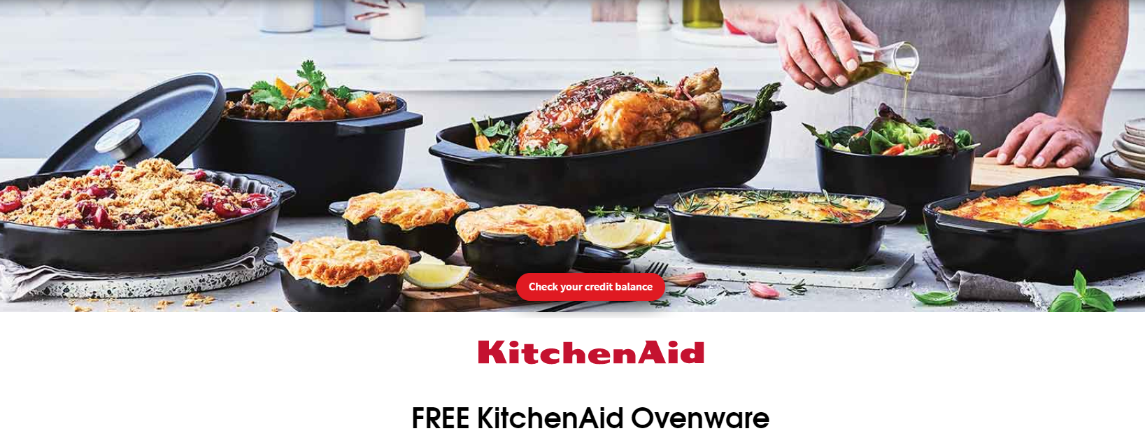 Coles FREE KitchenAid Ovenware when you redeem credits