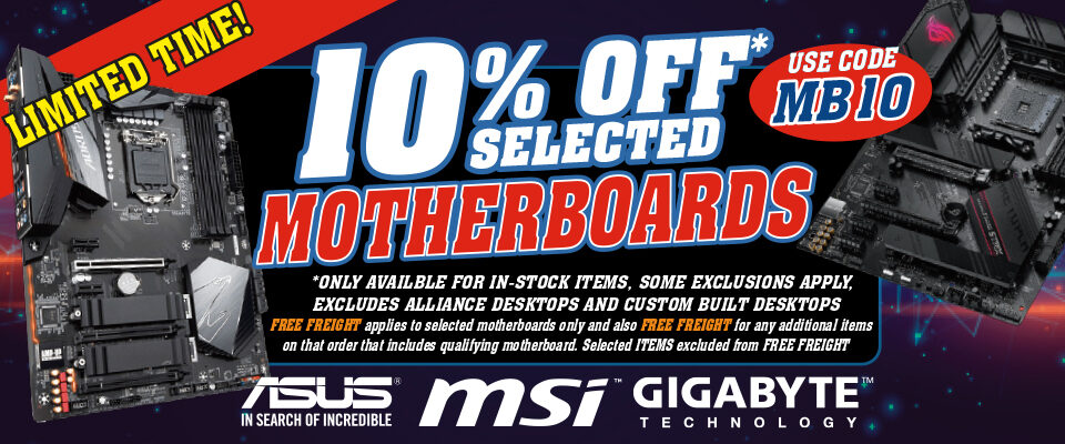 Save extra 10% OFF on selected motherboards