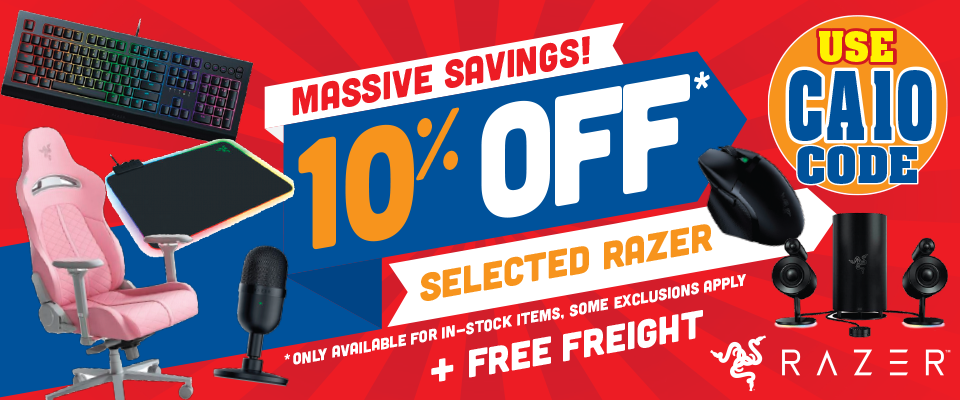 10% OFF on selected Razer products with promo code at Computer Alliance
