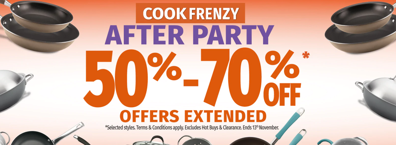 Cookware Brands Frenzy sale - 50-70% OFF selected styles, Free shipping $120+