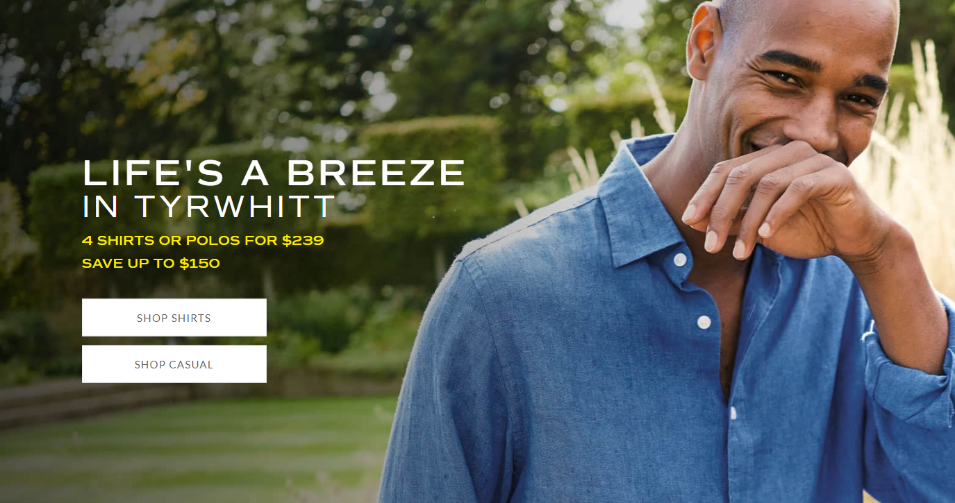 Save up to $150 on 4 shirts or polos