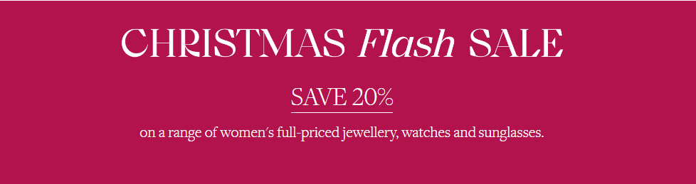 David Jones Flash sale: Save 20% on a range of full-priced jewellery, watches and sunglasses