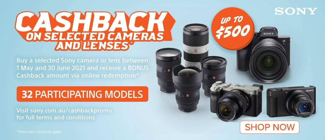 Get up to $500 Cash back on Sony cameras