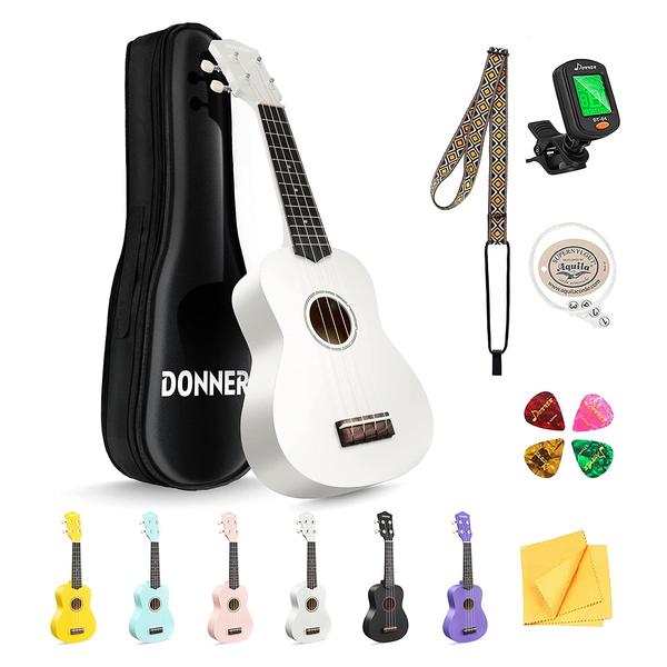 Get extra 35% OFF Donner White Soprano Ukulele 21 Inch for $40.95 free shipped with coupon
