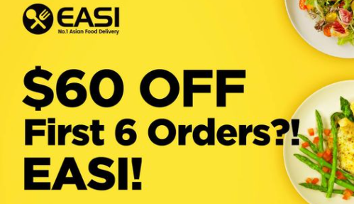 EASI $60 OFF on first 6 orders when you download the app(new users only)