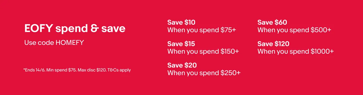 Spend and Save up to $100 OFF on home Items with eBay voucher code