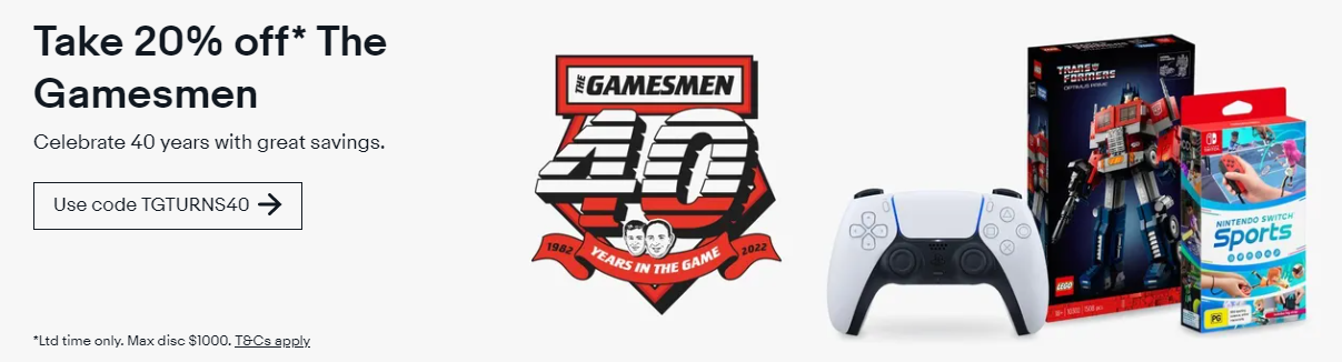 20% OFF The Gamesmen store with promo code at eBay
