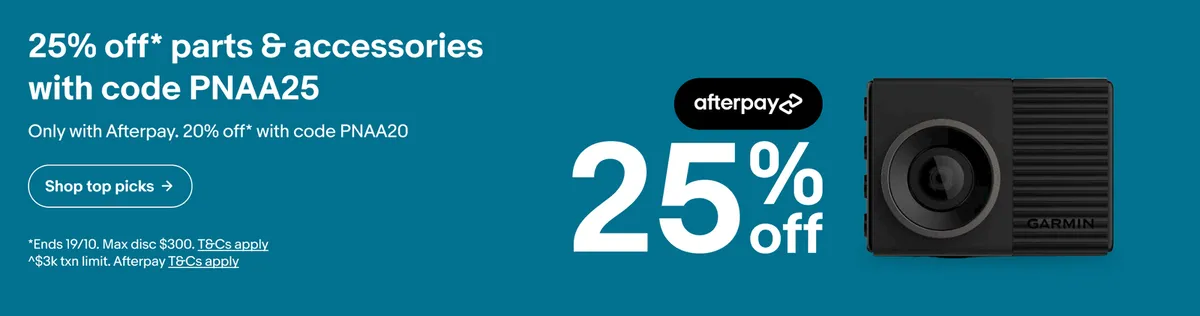 Extra 20% OFF eligible items & an extra 5% OFF when you checkout using Afterpay with coupon at eBay