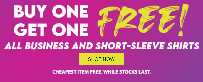 EB Games Buy 1 get 1 FREE on all business and short-sleeve shirts