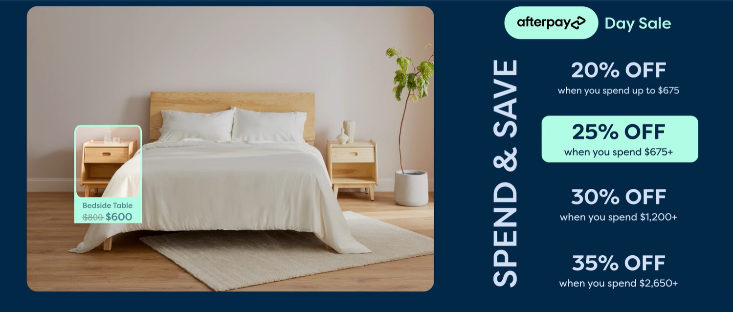 Ecosa Afterpay Day sale up to 35% OFF sitewide with promo code
