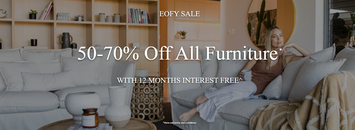 50-70% OFF all furniture at Eureka Street Furniture EOFY sale