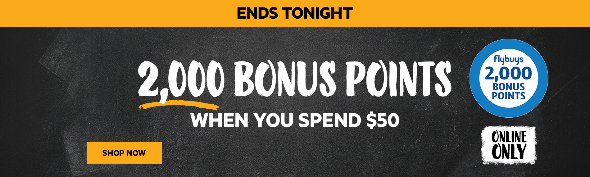 Collect 2,000 Flybuys Bonus Points with $50 spend