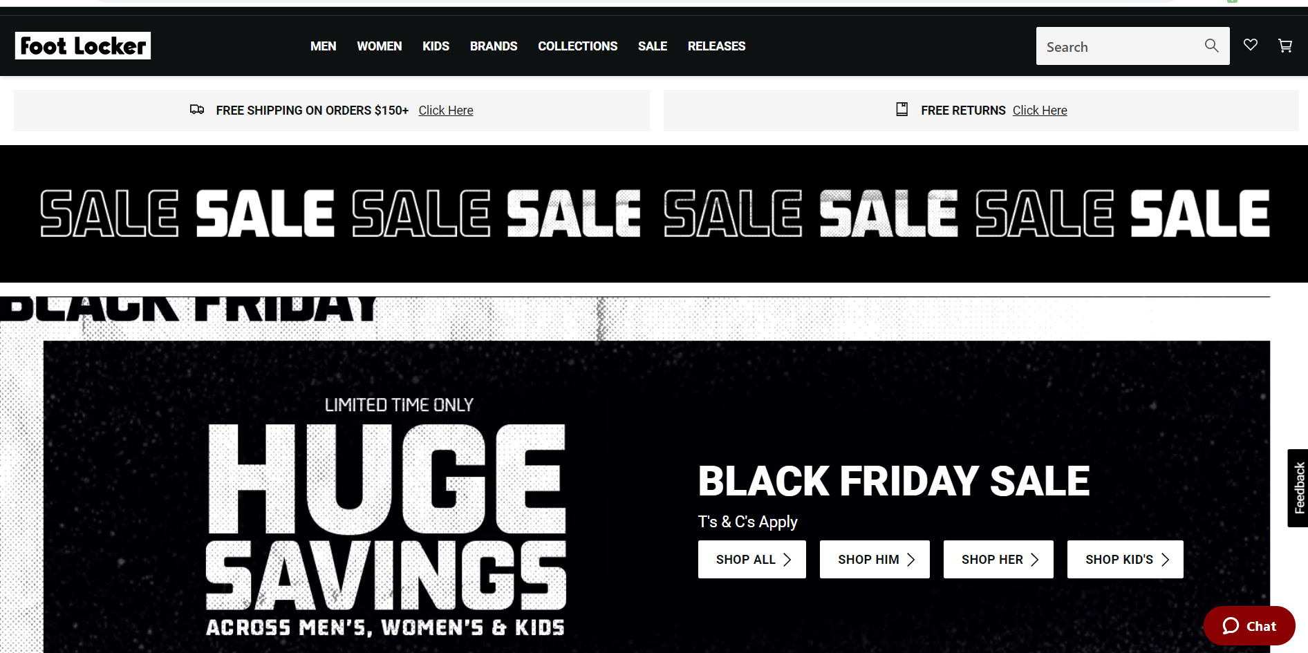Foot Locker Black Friday up to 30% OFF on apparel, hats, footwear, bags & more