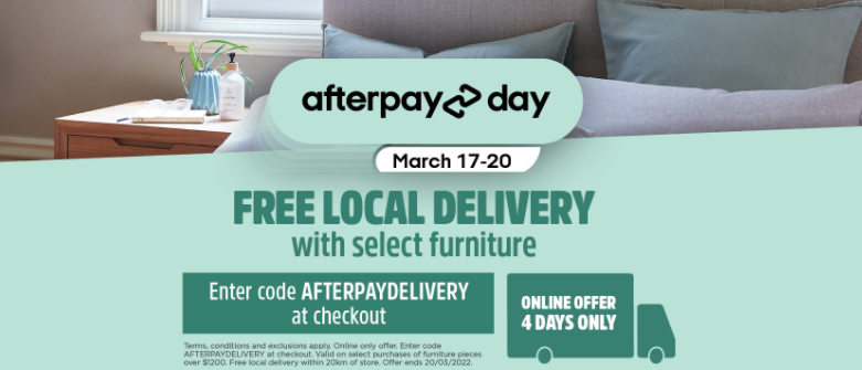Forty Winks get Free Local delivery on select furniture with promo code