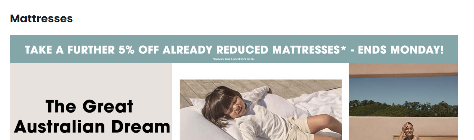 Freedom Take a further 5% OFF on already reduced mattresses