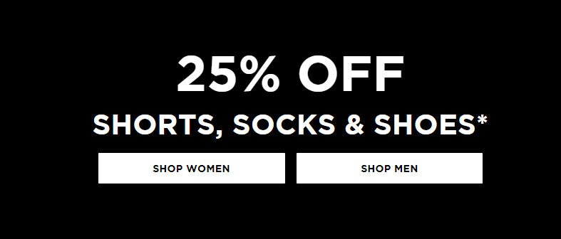 25% OFF shorts, socks & shoes @ Glue Store