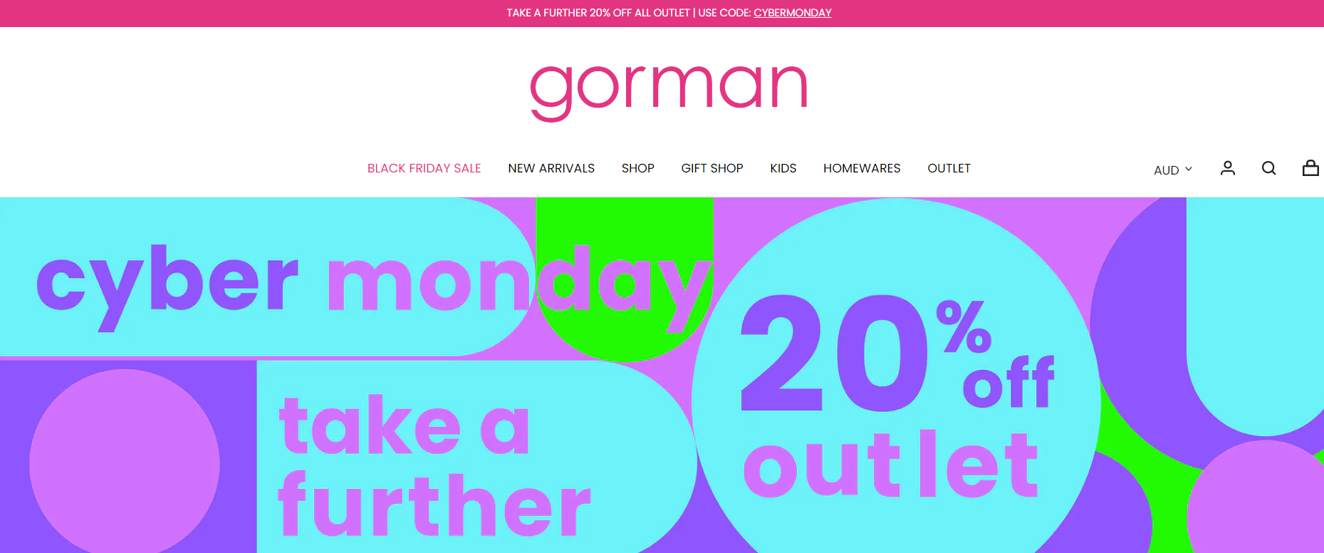 Gorman Cyber Monday - Further 20% OFF Markdowned items including outlet styles