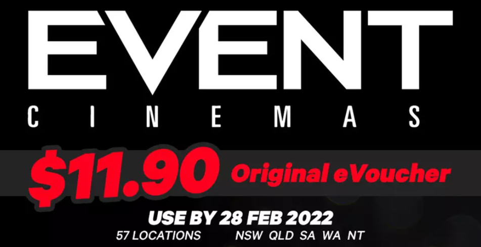 50% OFF on Event Cinemas General entry adult eSaver at  Groupon