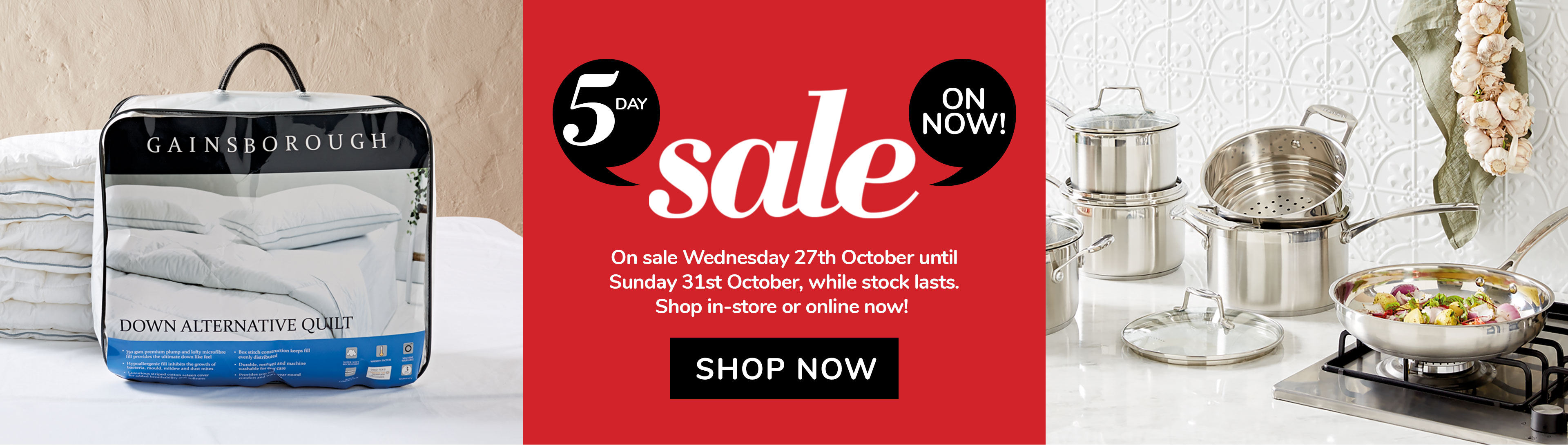 5 Day sale up to 60% OFF on kitchenware, clothing, footwear & more