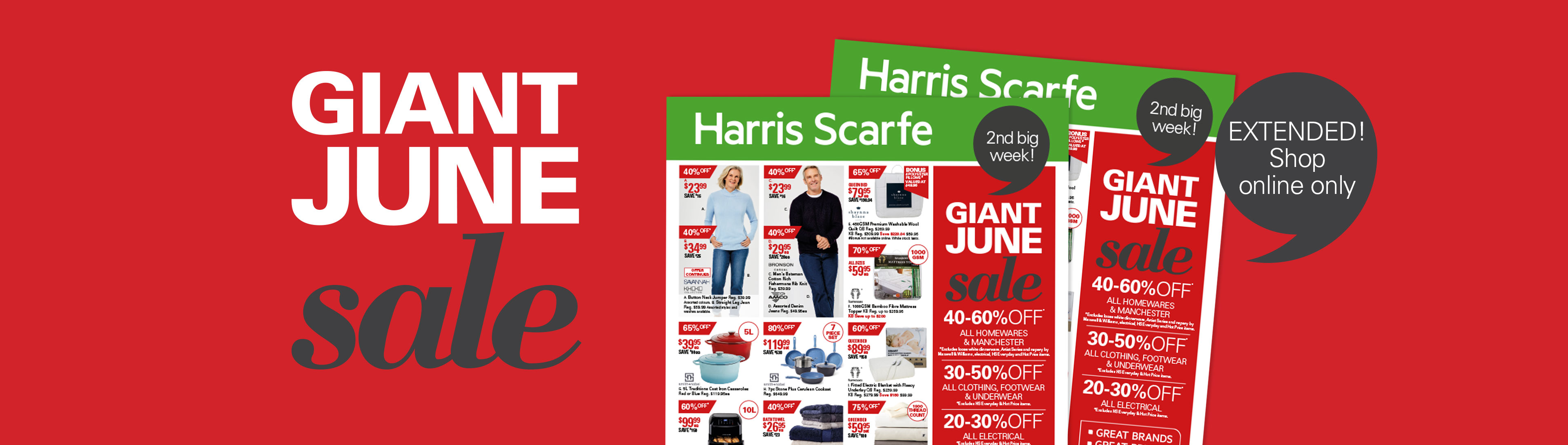 Giant June sale catalogue - Up to 60% OFF on clothing, kitchenware & electricals