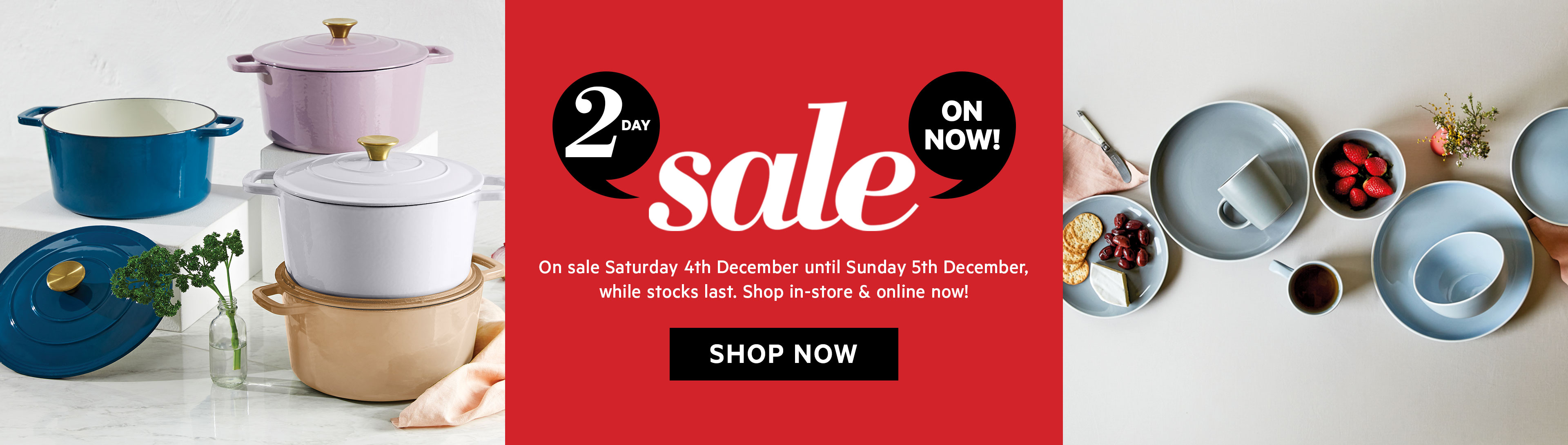 2 Day sale up to 60% OFF on kitchenware, clothing, footwear & more
