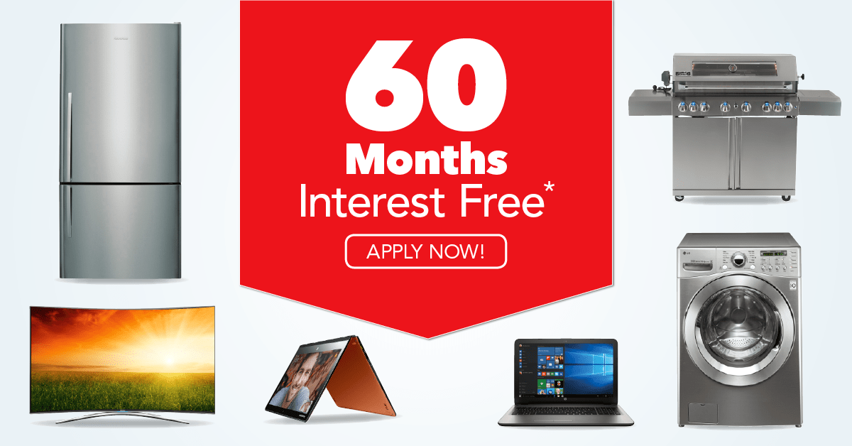 Harvey Norman get 60 months interest free + Bonus gift card of up to $500 on Interest free purchases