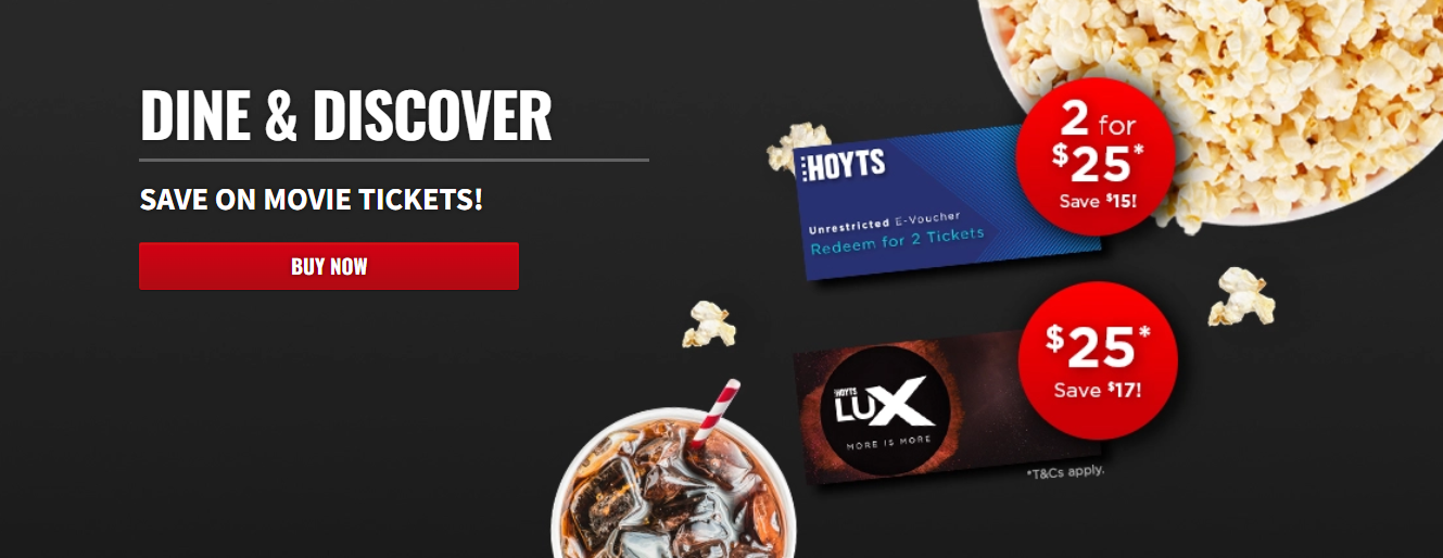 Save $15 on Hoyts Unrestricted E-voucher 2 for $25