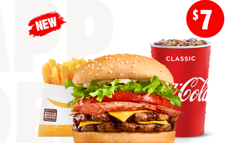 $7 Bacon Deluxe small value meal at Hungry Jacks