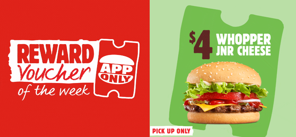 Hungry Jack's latest vouchers - Buy 4 get 5th FREE Barista coffee, $4 Whopper JNR Cheese