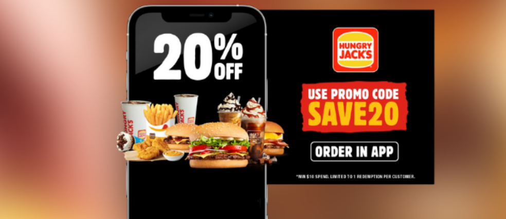 20% OFF your app order with Hungry Jack promo code[min. spend $10]