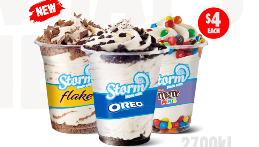 Hungry Jacks Creamy classic Storms for $4 at participating restaurants