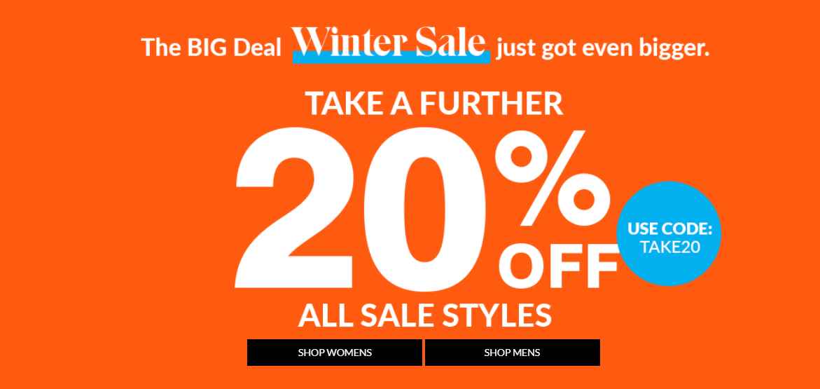 Further 20% OFF on all sale styles